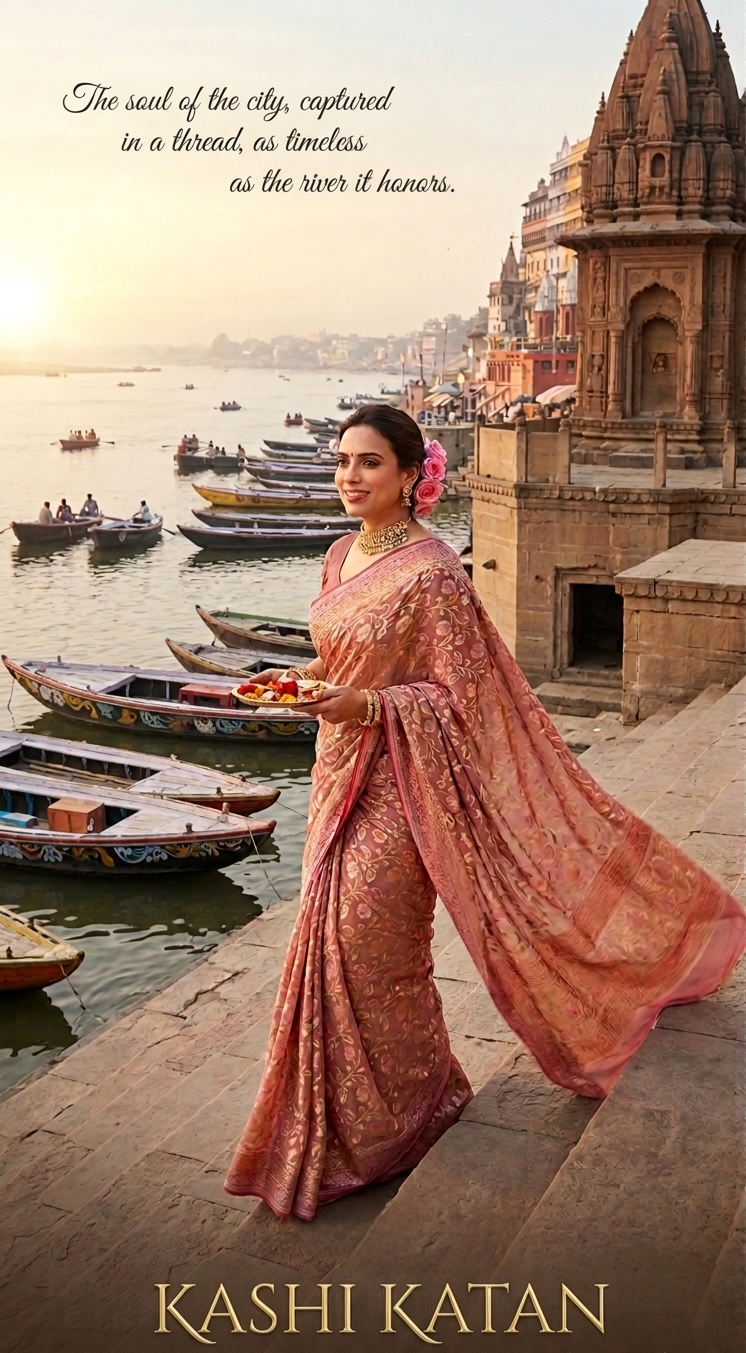 Pure Khaddi Georgette Banarasi Sarees – A Timeless Weave of Grace and Heritage