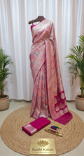 Shades of Pink - Banarasi Kora Tissue Silk