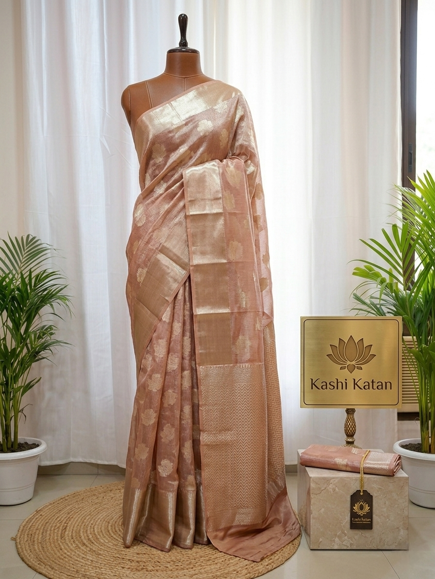 Crushed Tissue Silk in Pastel pink