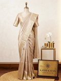 Ivory Gold Banarasi Tissue Silk Saree