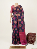 Navy cotton silk gola buta Banarasi saree