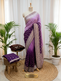 Shades of Purple Pure Khaddi Banarasi Saree
