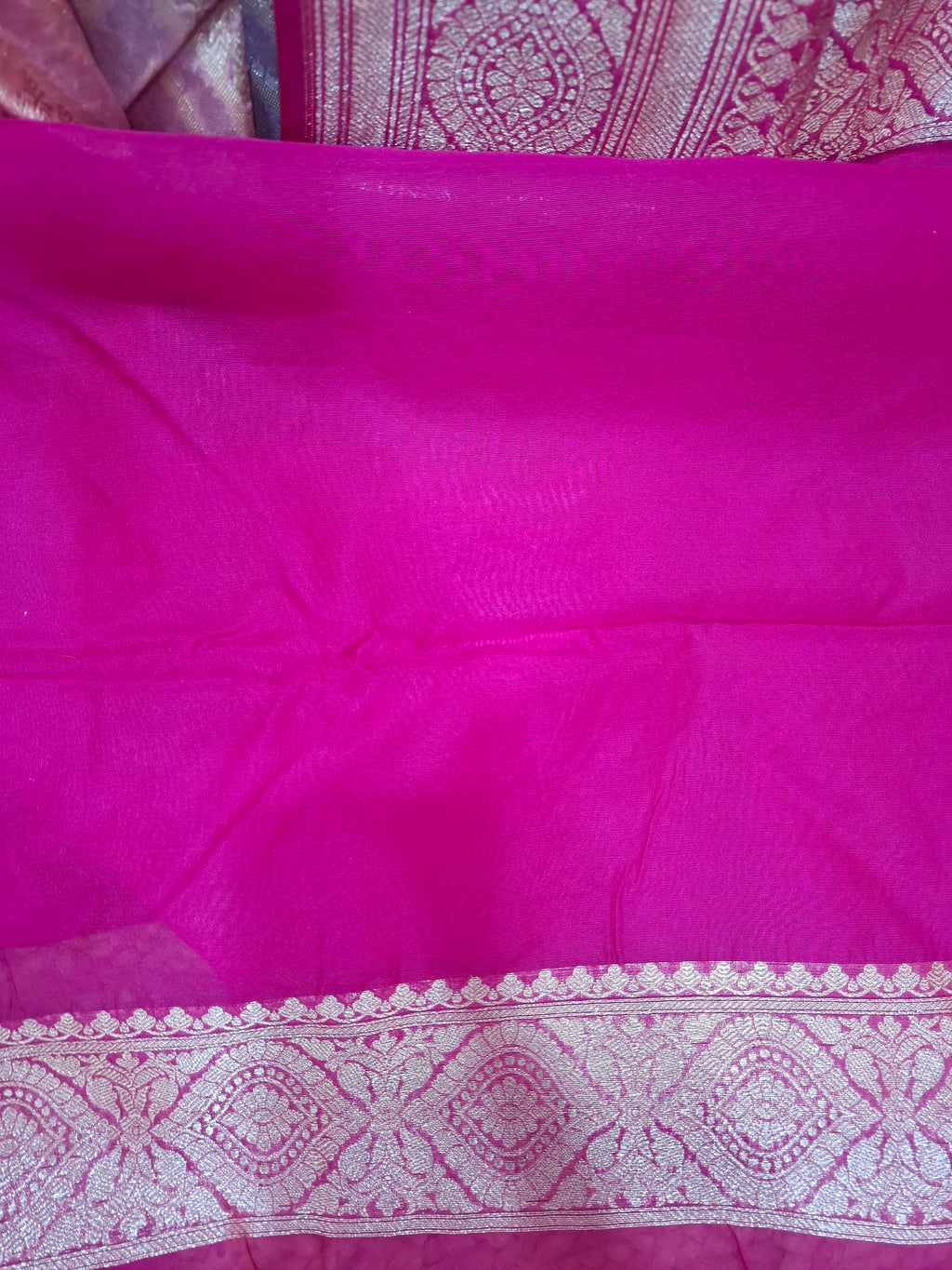 Shades of Pink - Banarasi Kora Tissue Silk