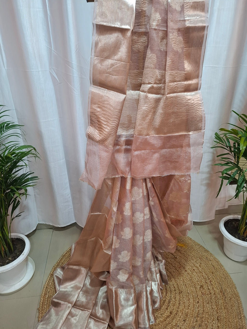 Crushed Tissue Silk in Pastel pink