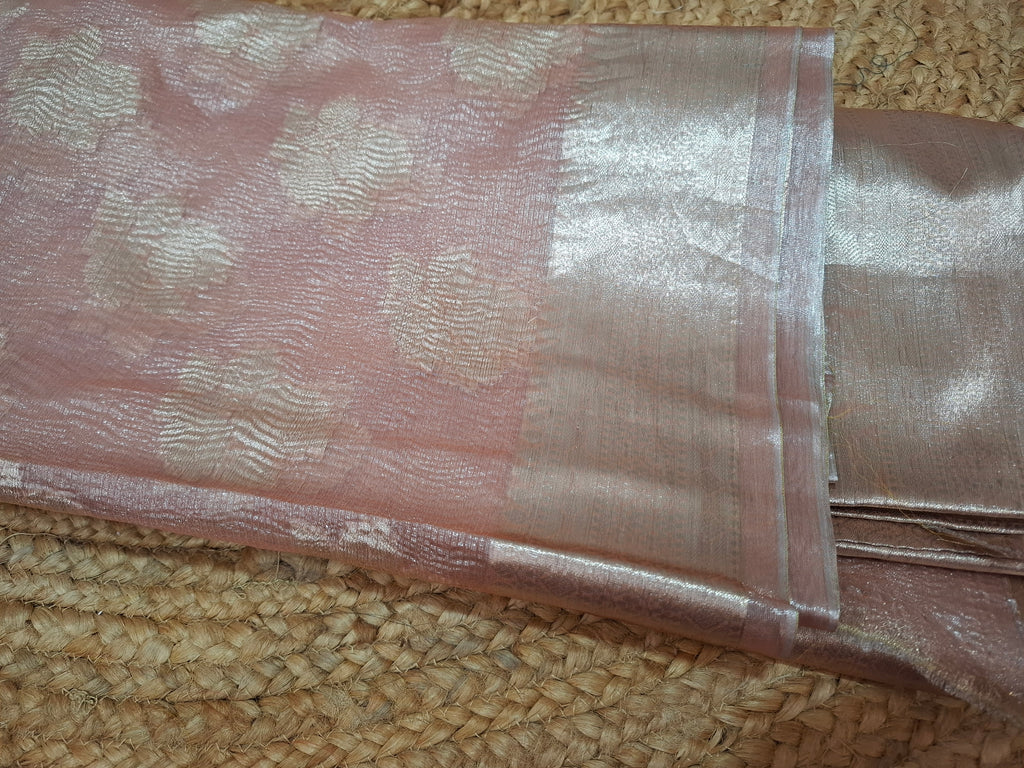 Crushed Tissue Silk in Pastel pink