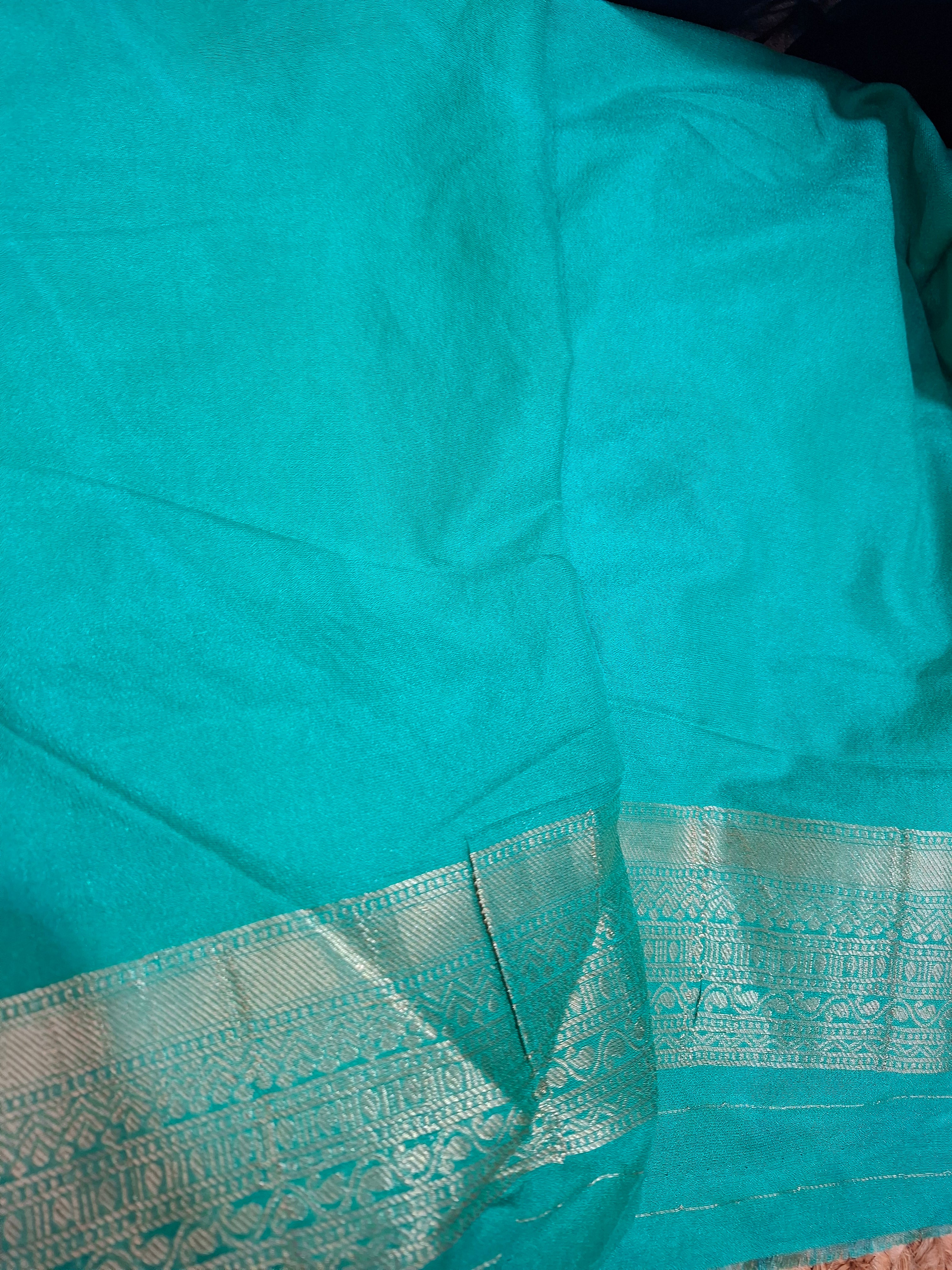 Navy Blue Pure Khaddi Georgette Saree