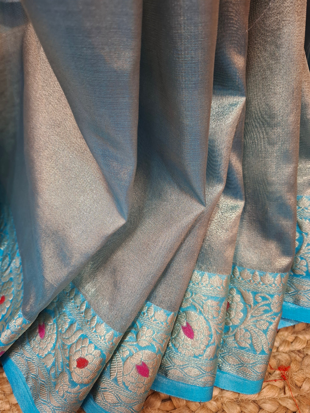 Blue Banarasi Tissue silk saree