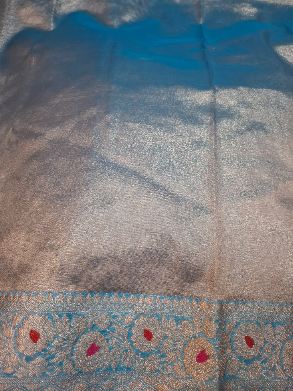 Blue Banarasi Tissue silk saree