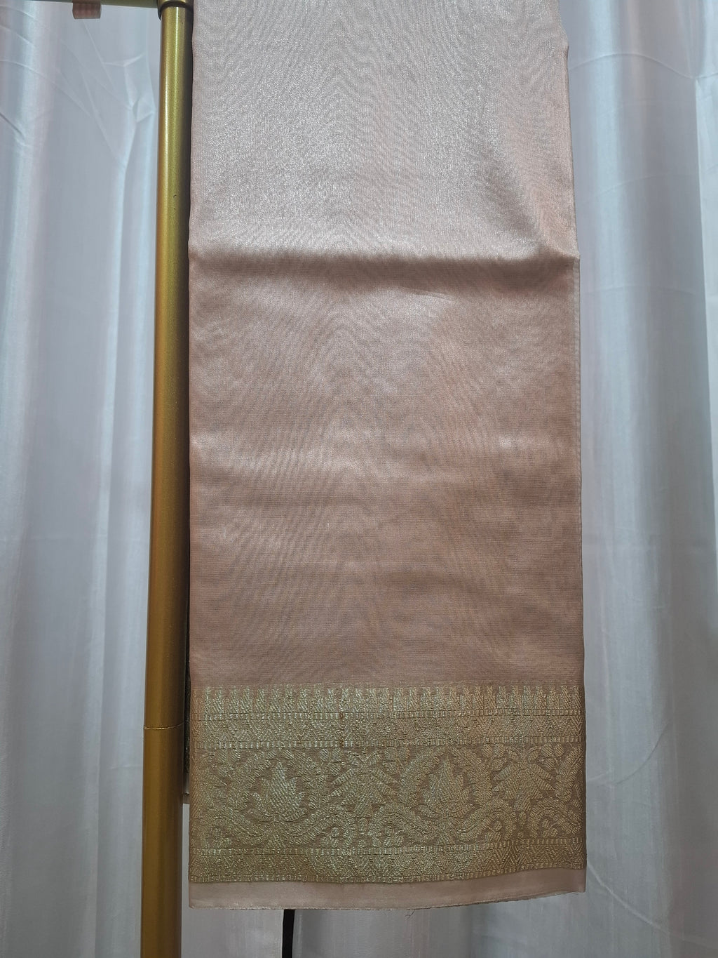 Ivory Gold Banarasi Tissue Silk Saree