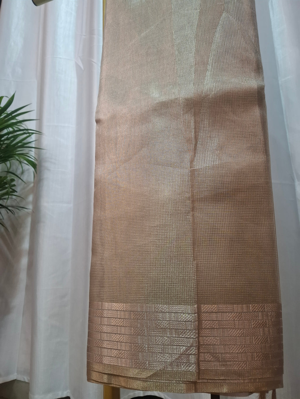 Ivory Gold Kora Tissue Silk Banarasi saree