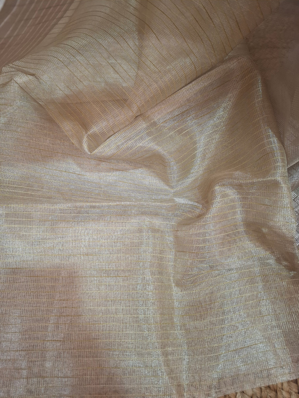 Ivory Gold Kora Tissue Silk Banarasi saree