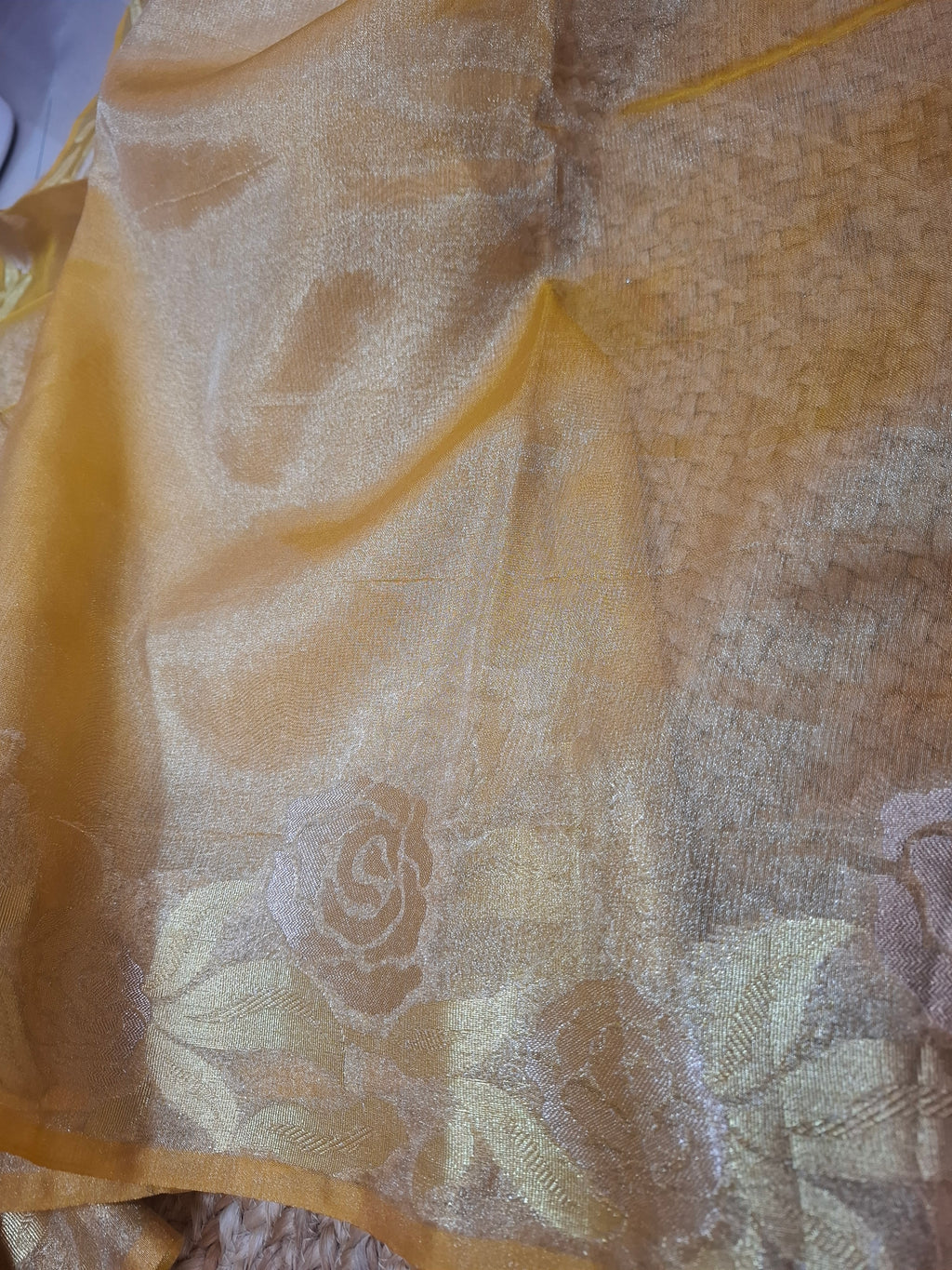 Yellow premium Tissue silk Banarasi saree