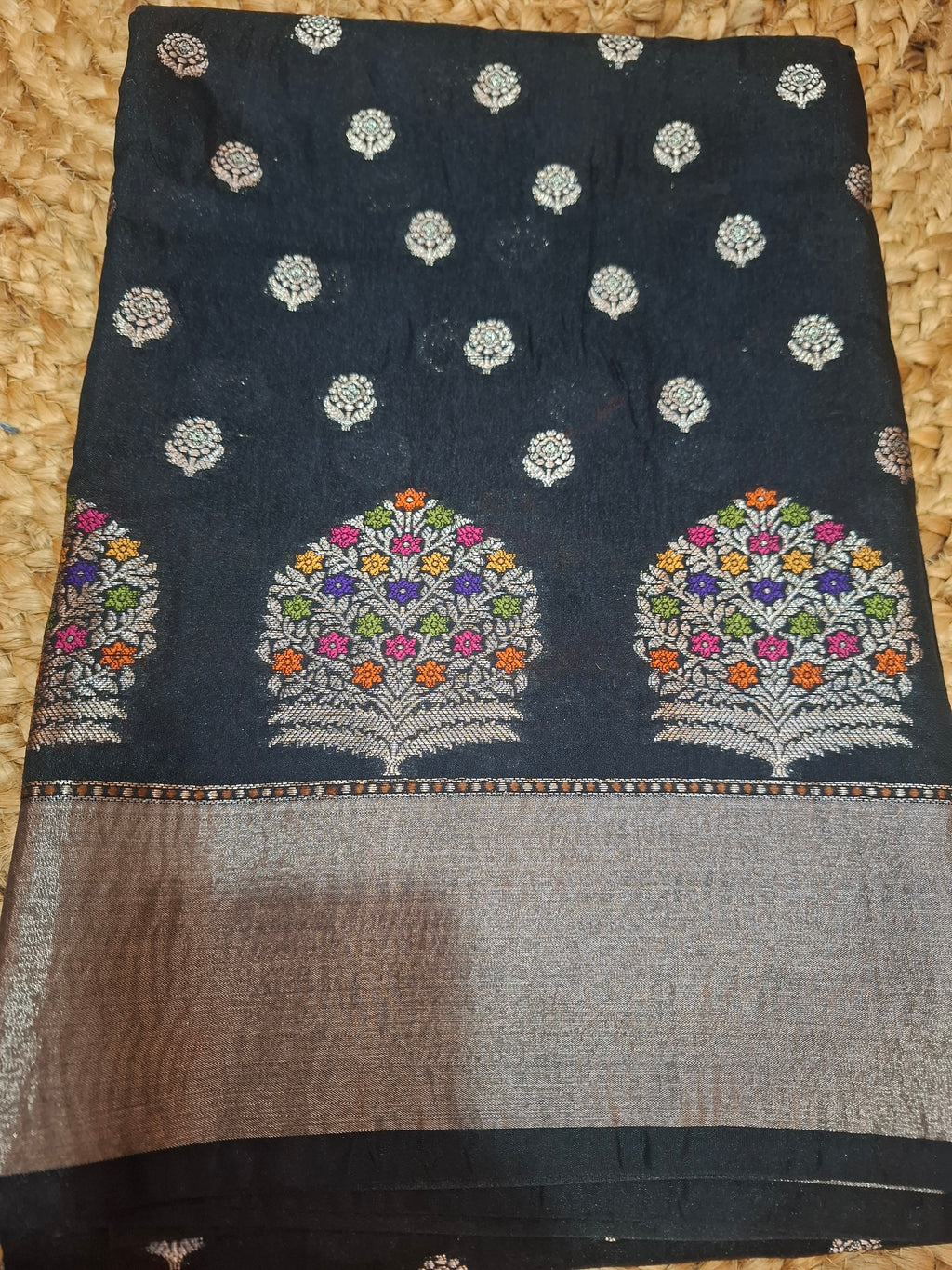 Black Banarasi Silk saree