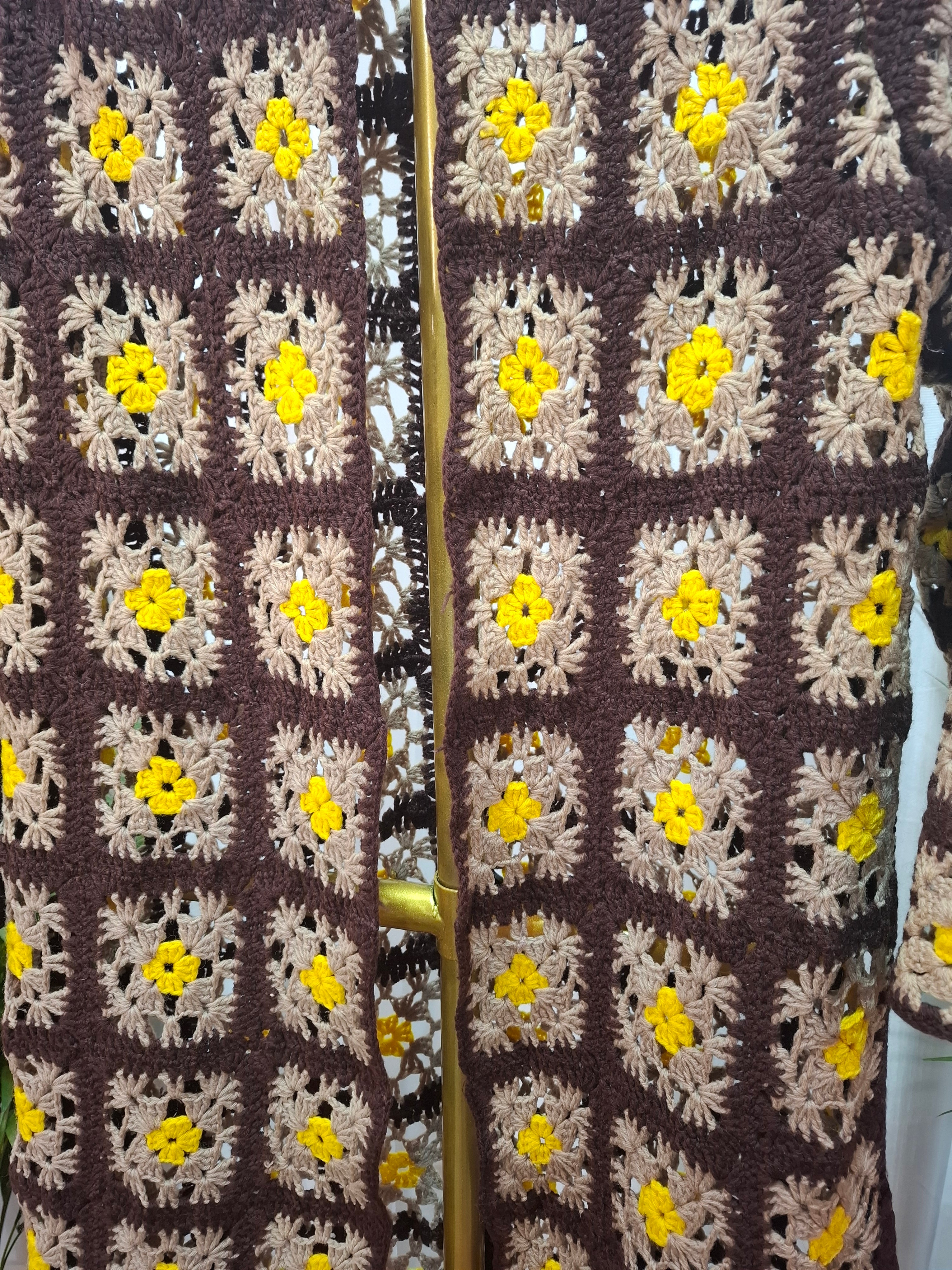 Long Crochet flower shrug