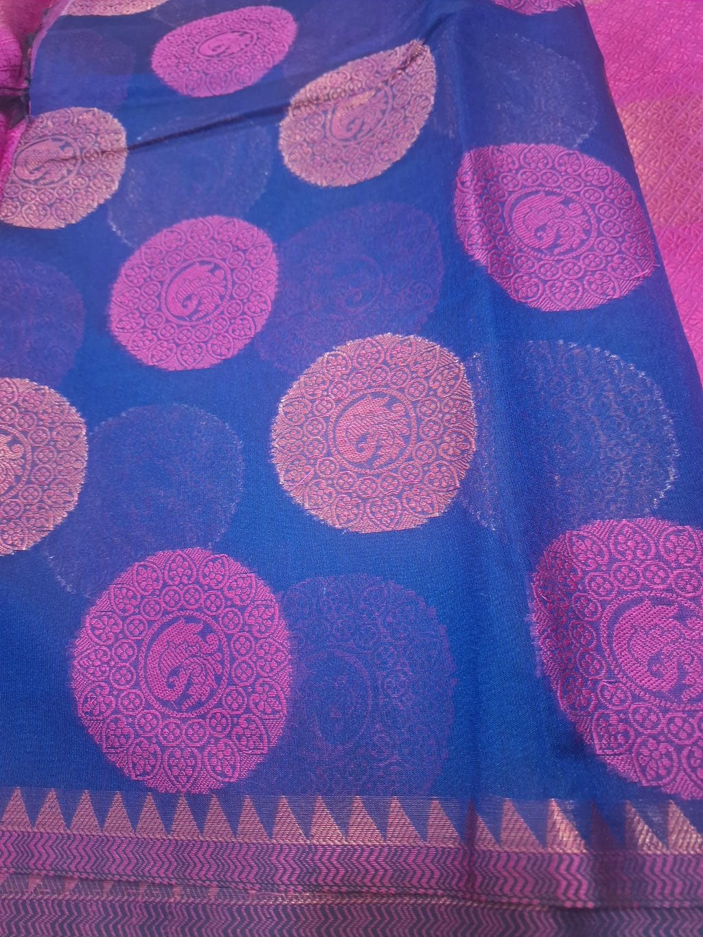 Navy cotton silk gola buta Banarasi saree