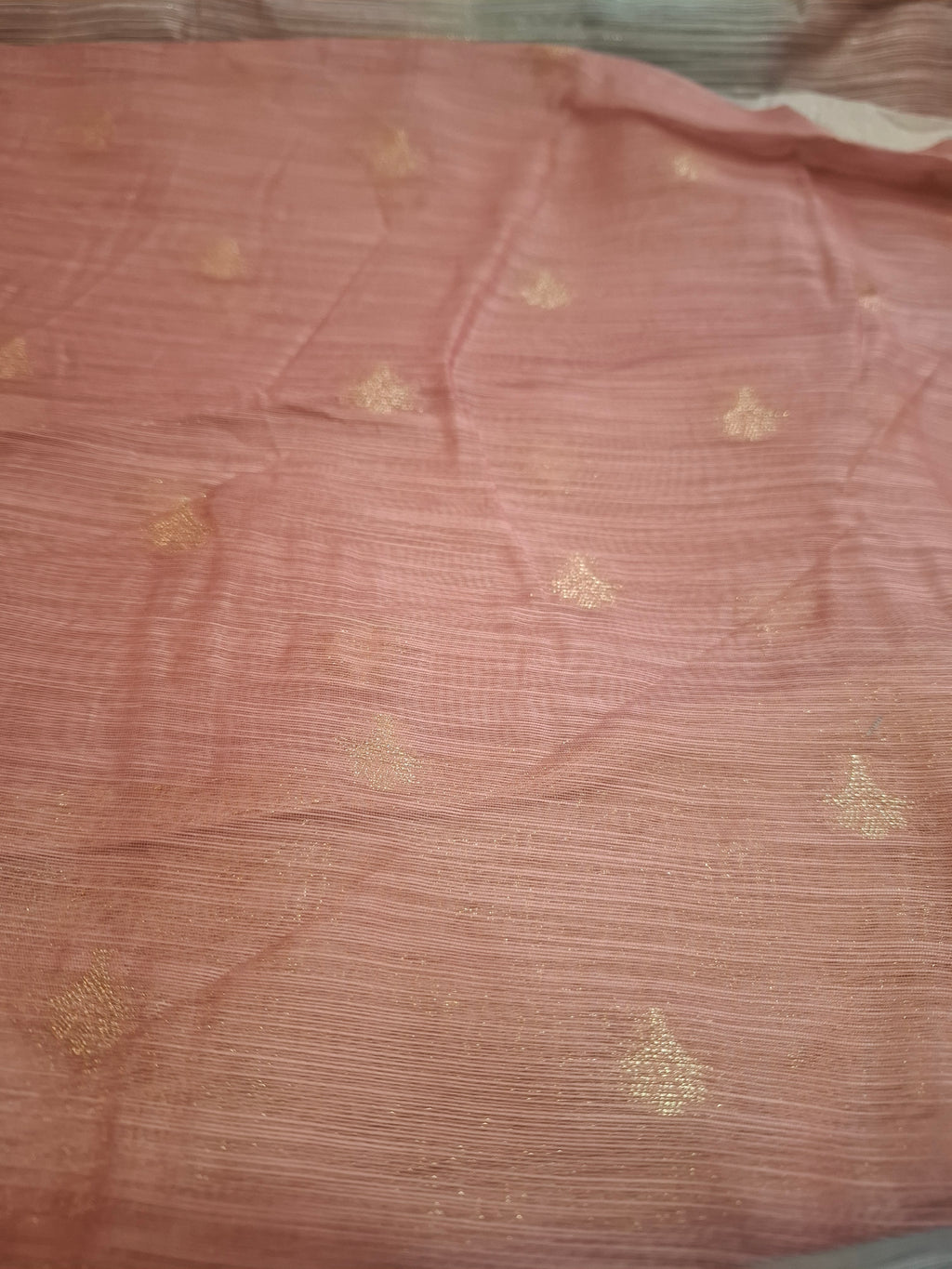 Peach blue Kora Tissue Banarasi Silk saree