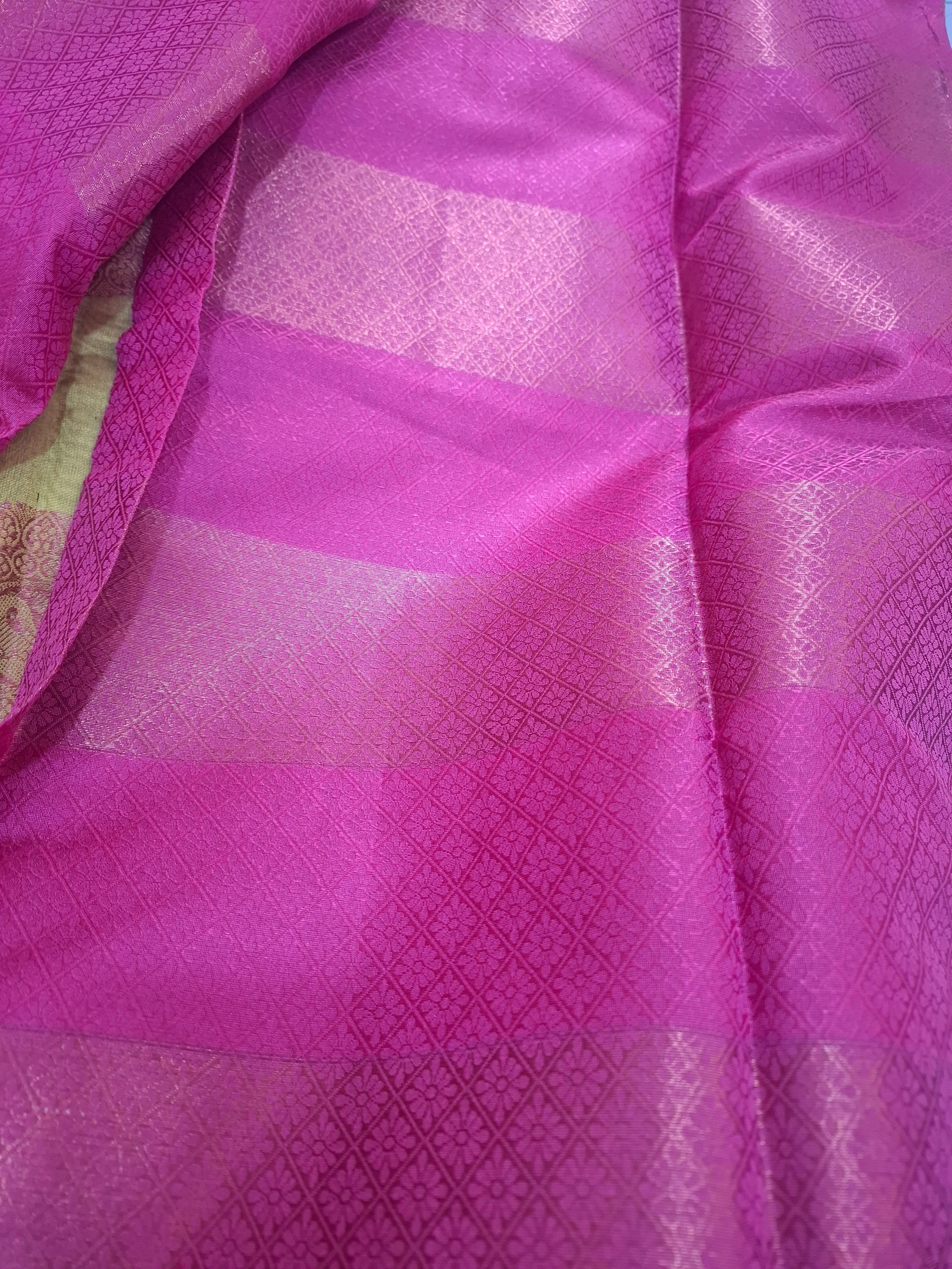 Olive yellow Gola Buta cotton silk Banarasi saree