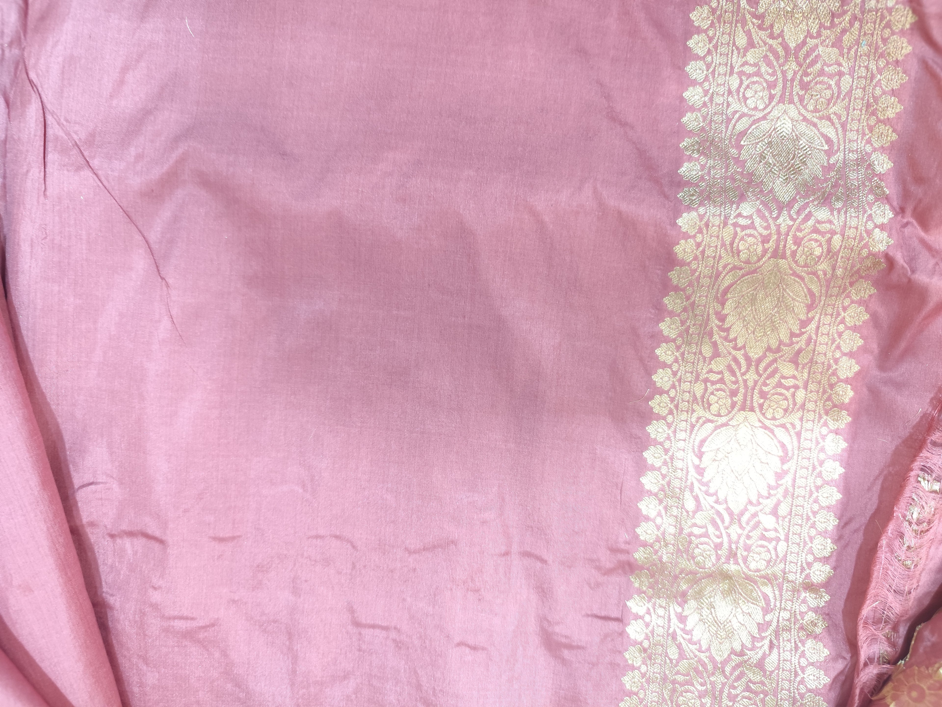Mauve-Pink Pure Katan Handloom Banarasi Saree
