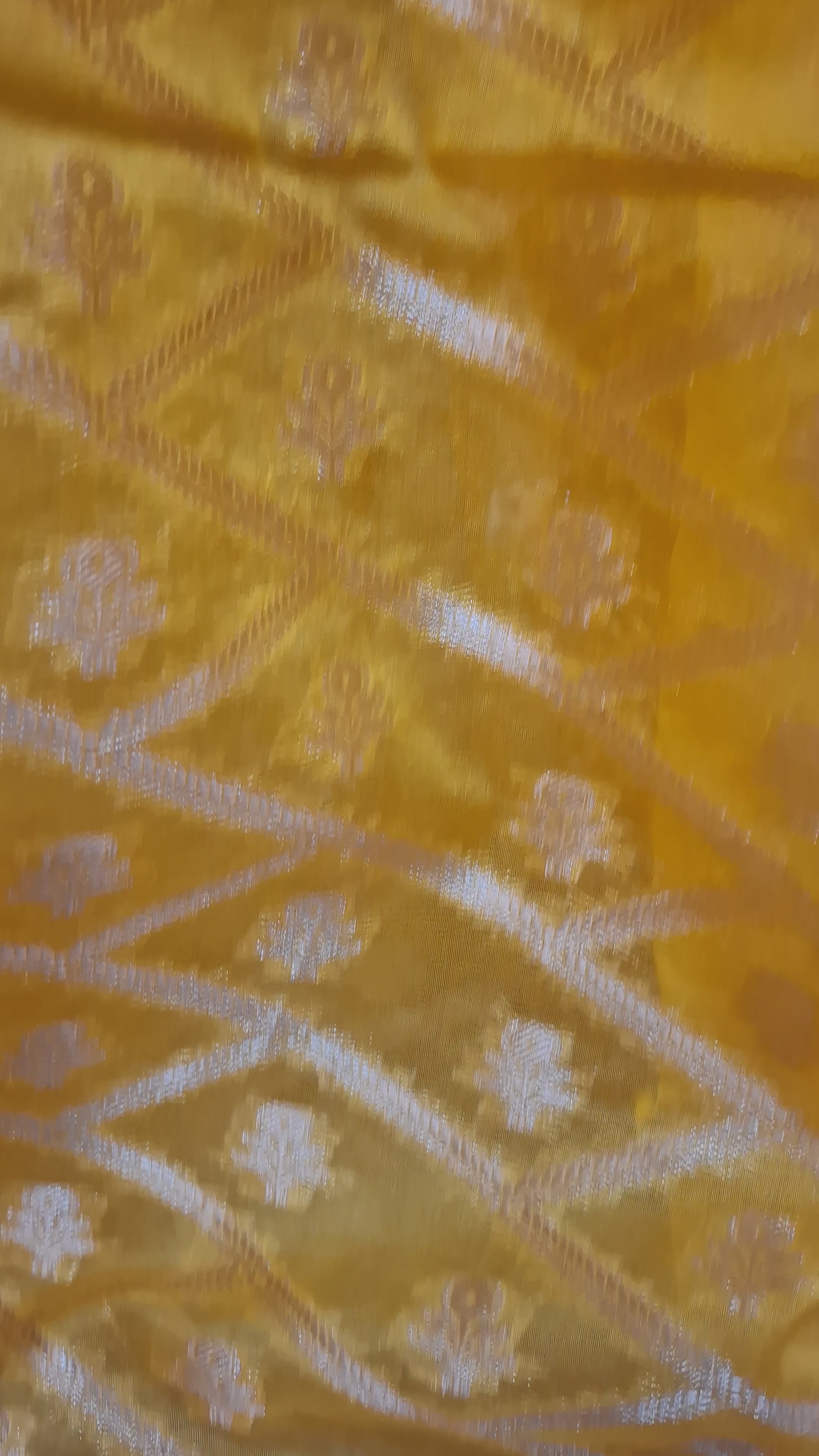 Yellow Kora Silk Banarasi Saree