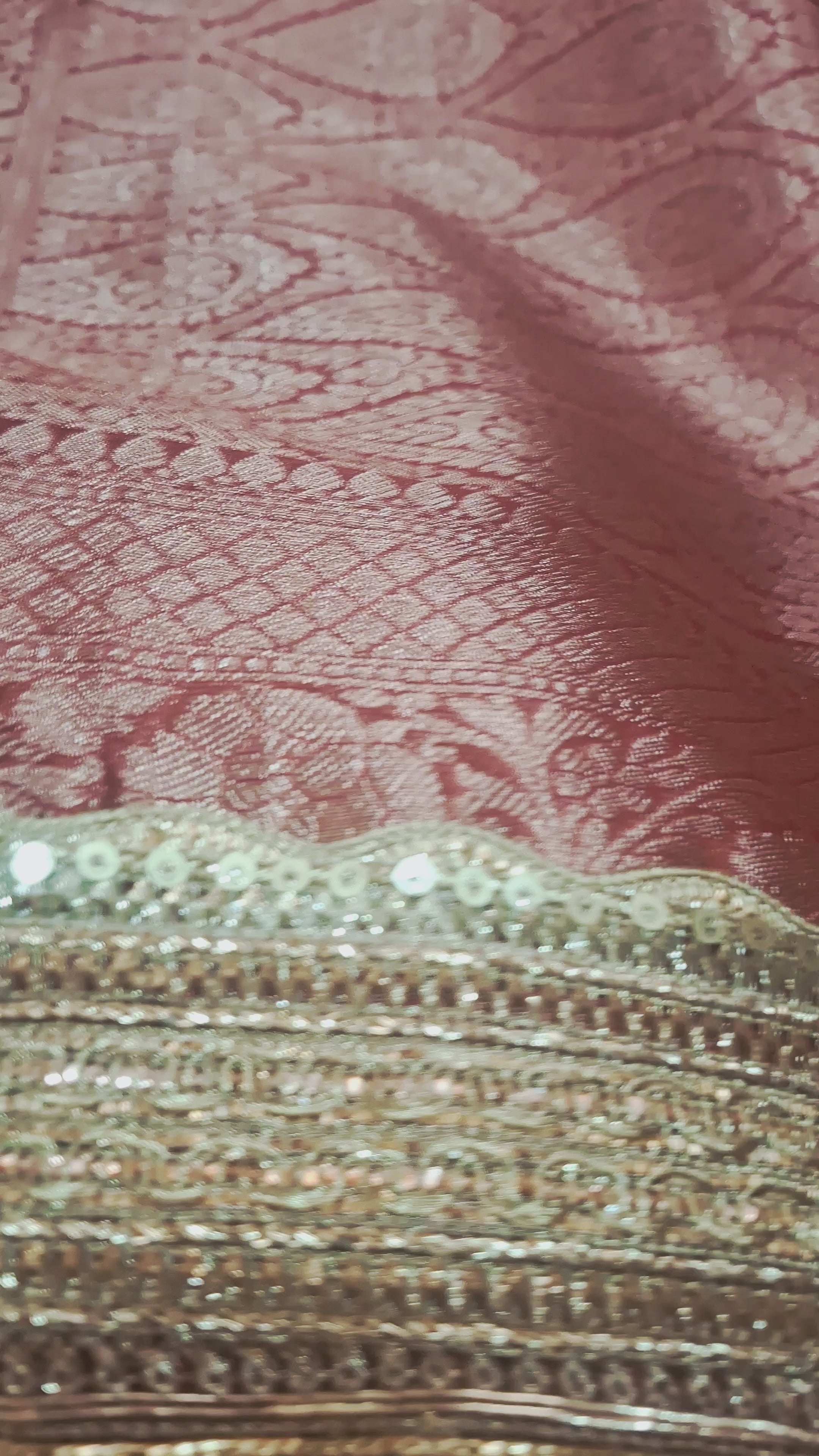 Red premium tissue maharani saree