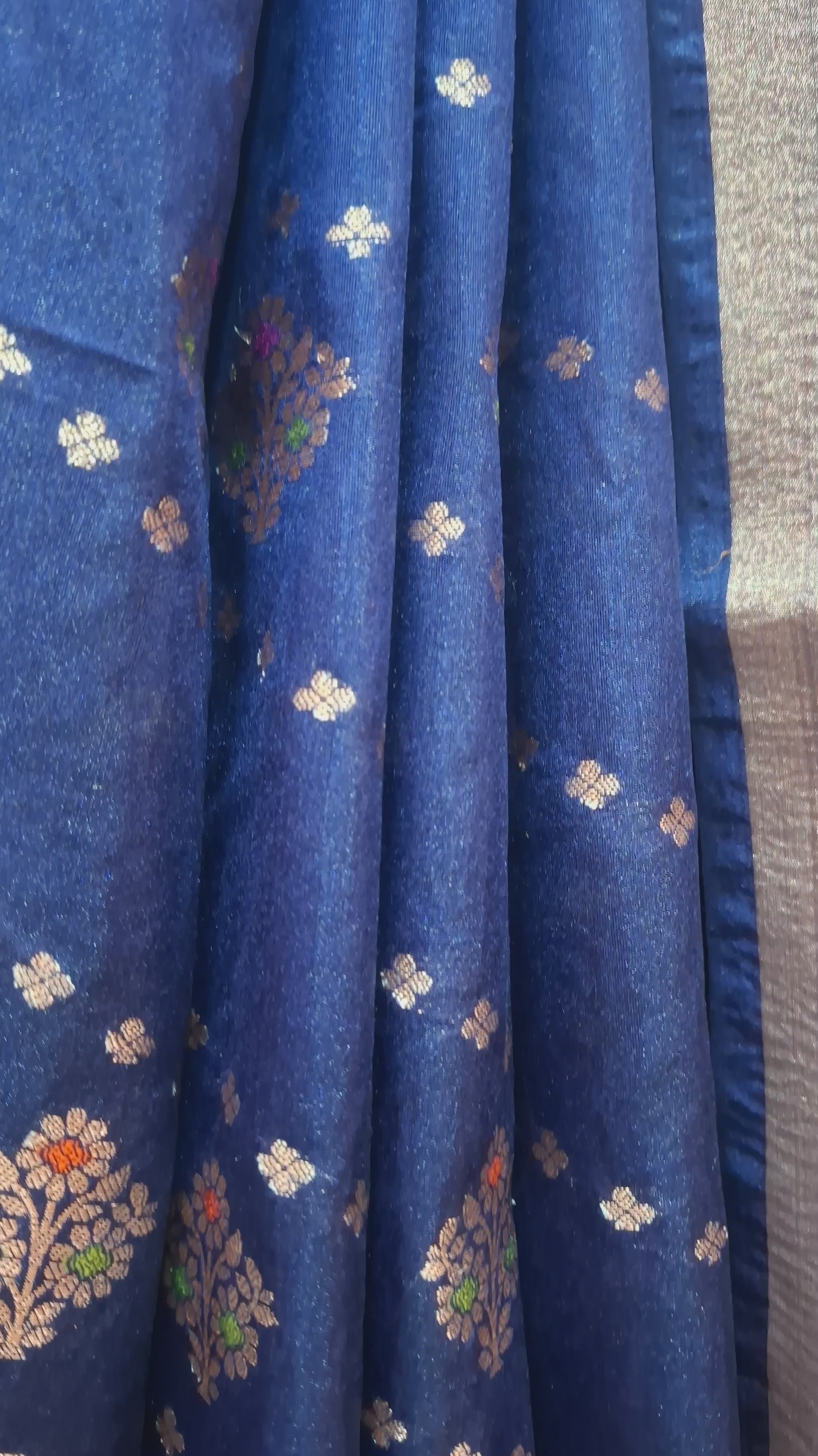 Royal blue banarasi silk saree