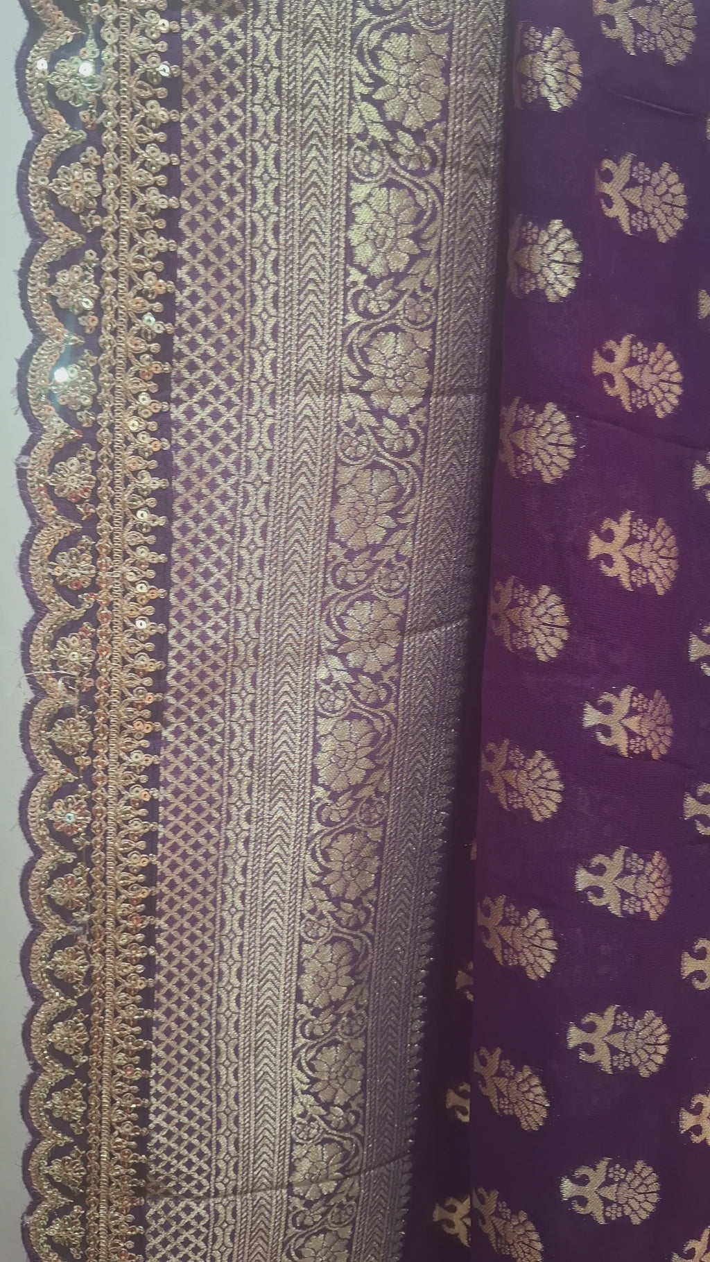 Shades of Purple Pure Khaddi Banarasi Saree