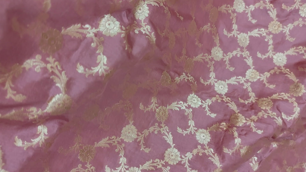 Mauve-Pink Pure Katan Handloom Banarasi Saree