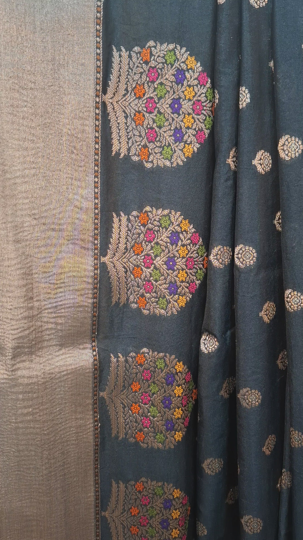 Black Banarasi Silk saree