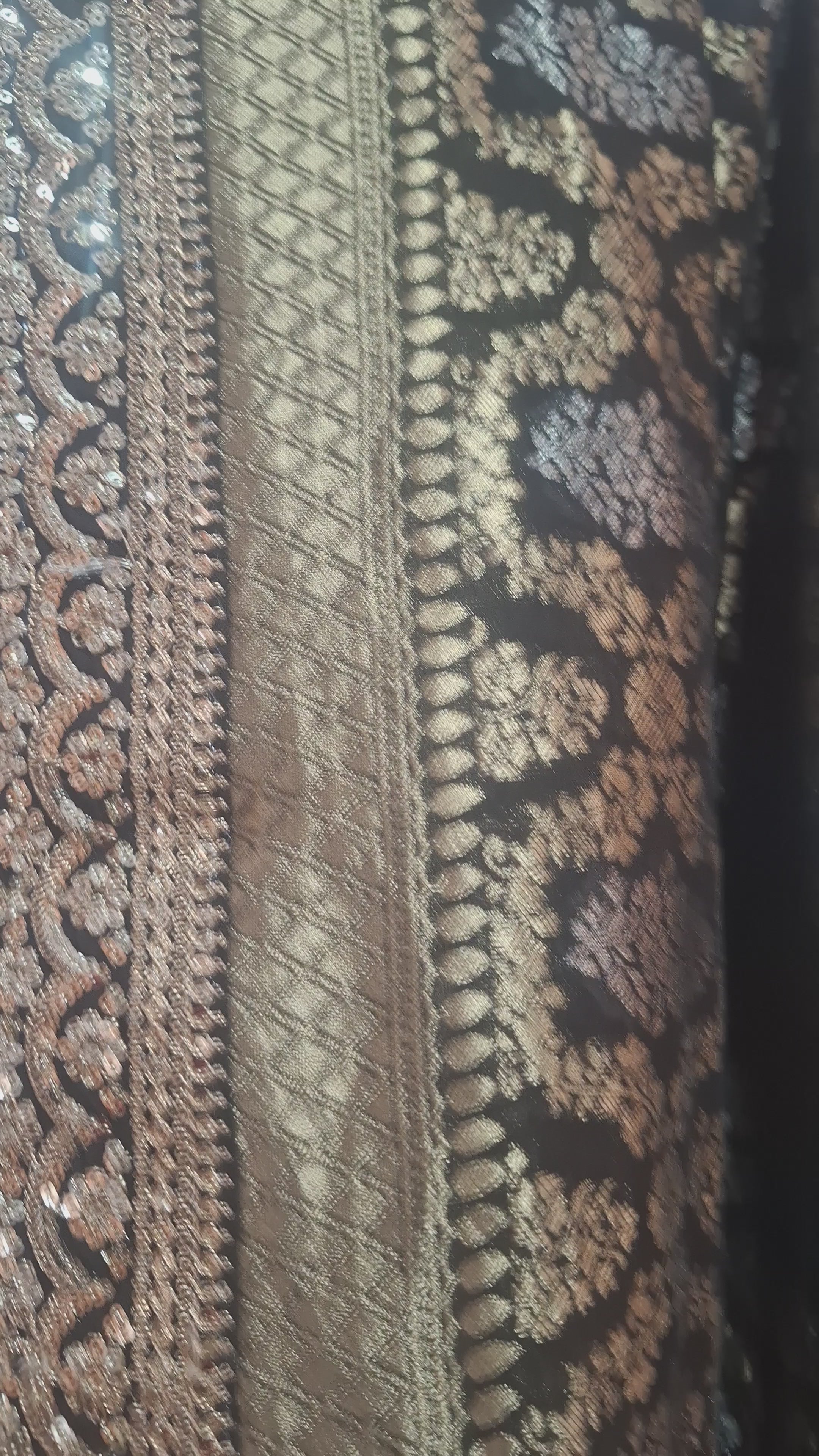 Black heavy zari Pure Khaddi Banarasi Saree