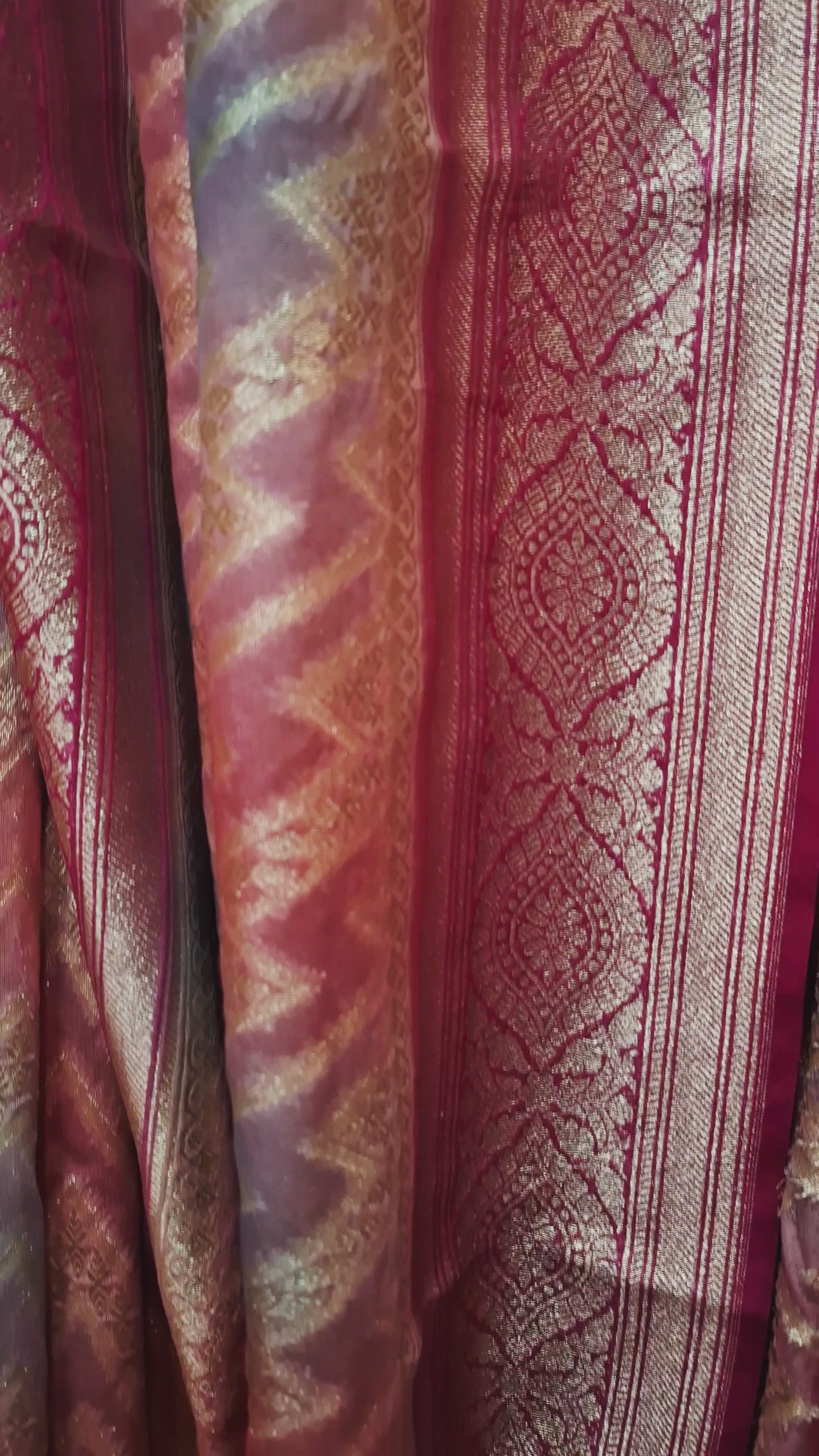 Shades of Pink - Banarasi Kora Tissue Silk