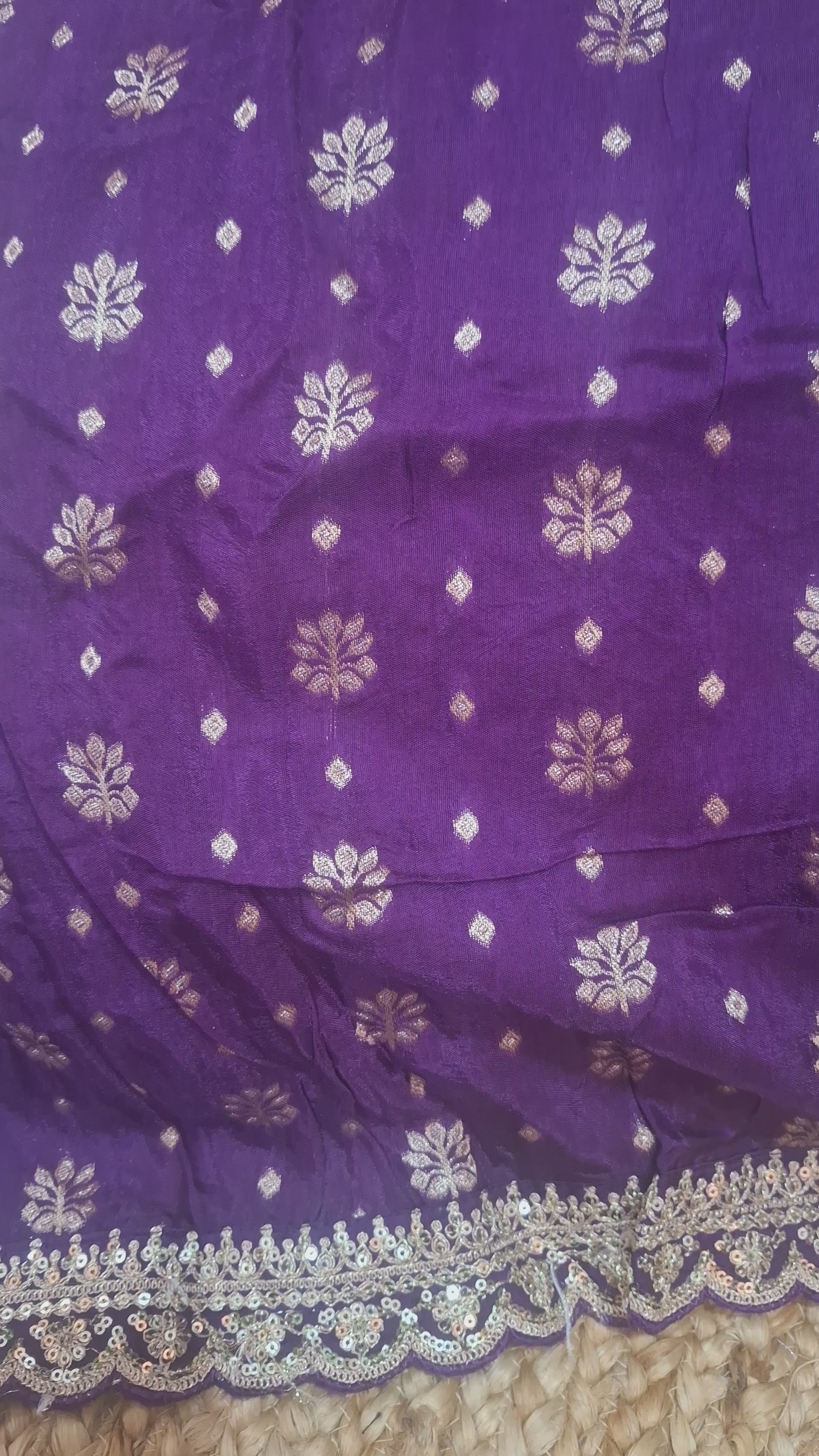 Shades of Purple Pure Khaddi Banarasi Saree