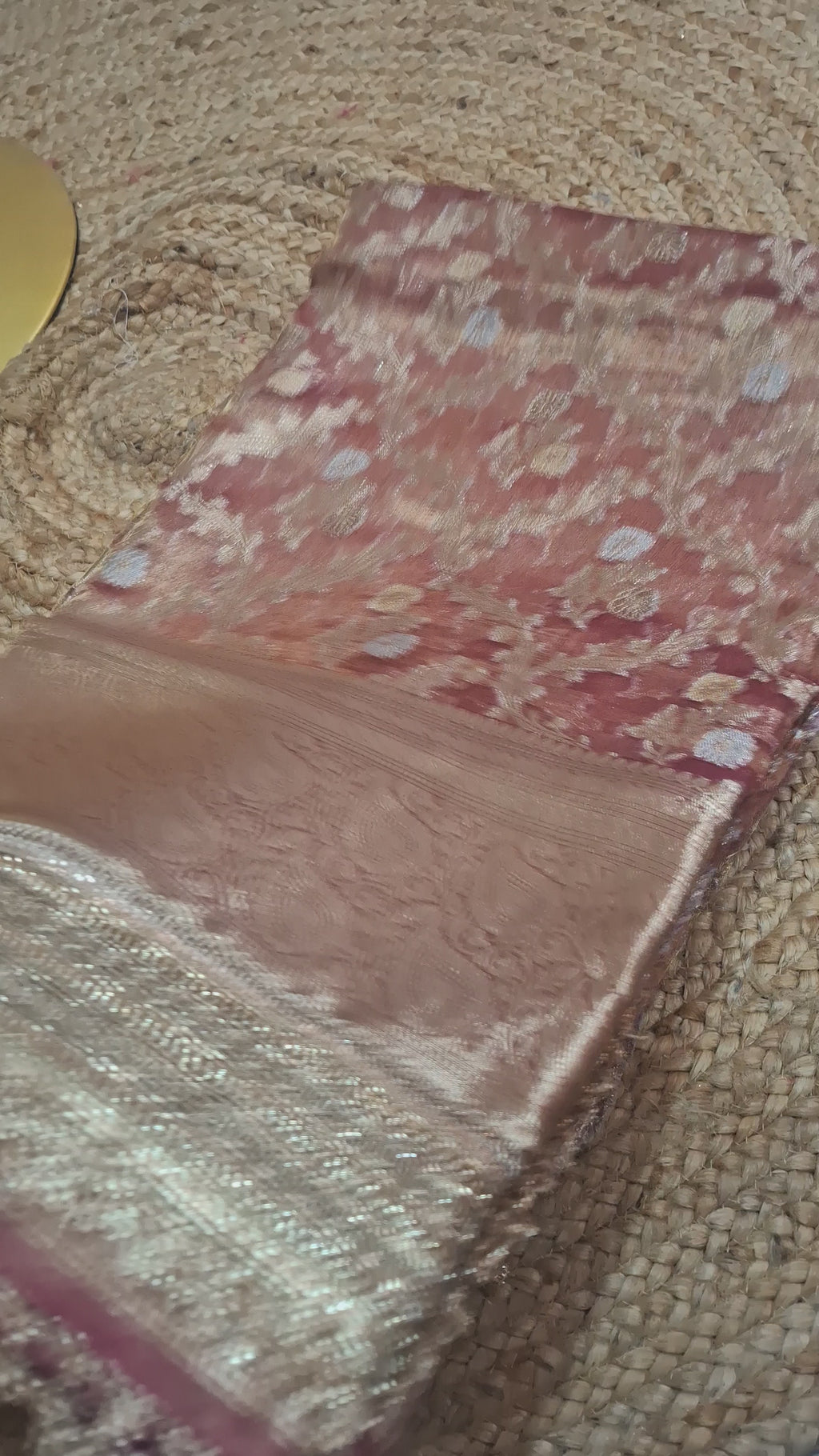 Maroon gold Pure Diamond Tissue Silk Banarasi Saree