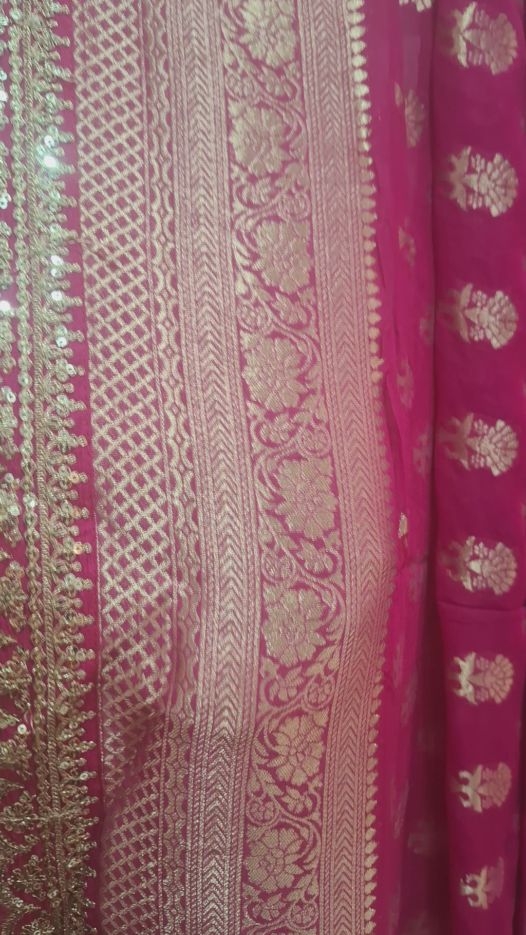 Shades of Pink Pure Khaddi georgette Banarasi Saree