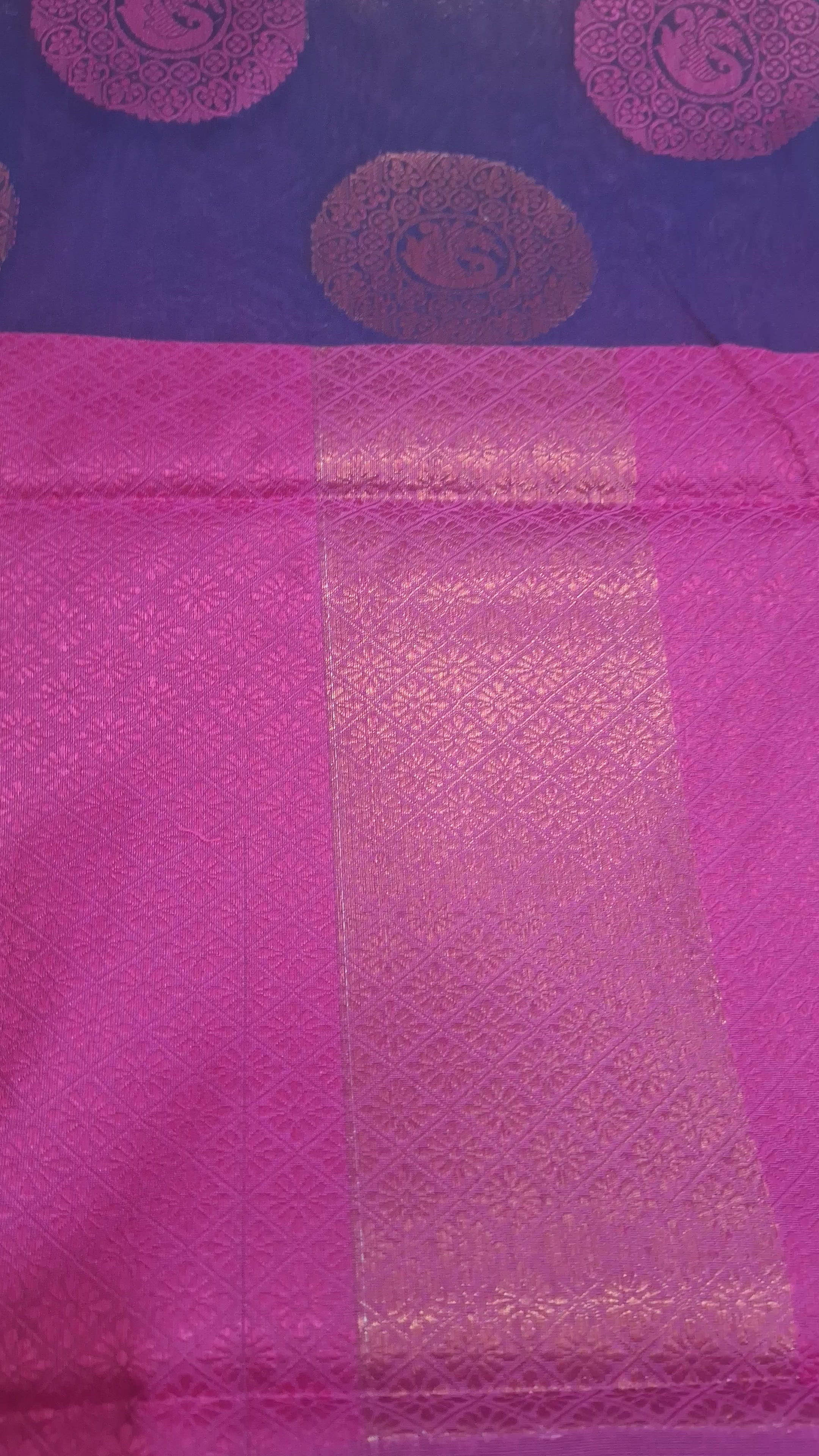 Navy cotton silk gola buta Banarasi saree