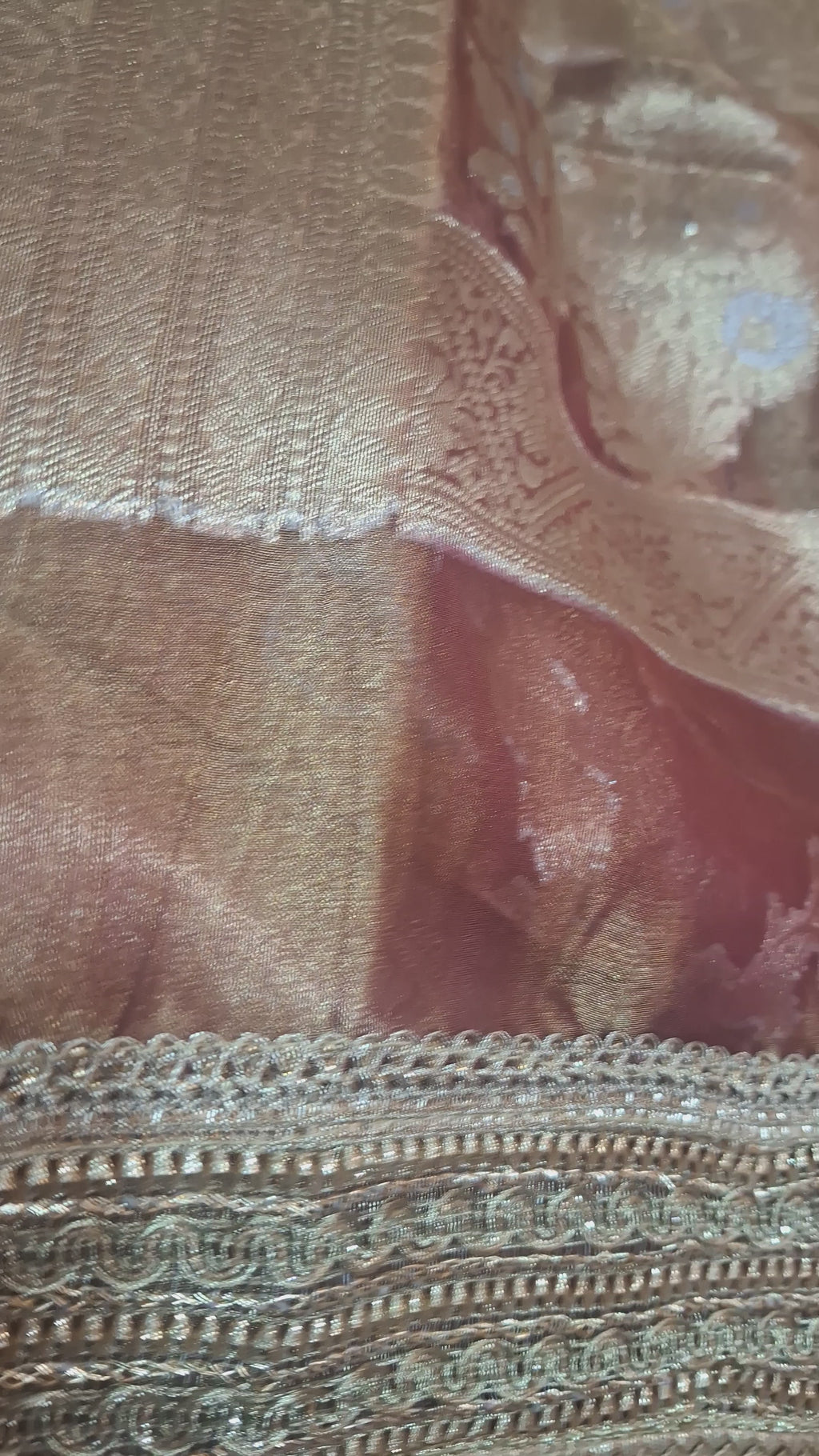 Wine and gold Pure Diamond Tissue Silk Banarasi saree