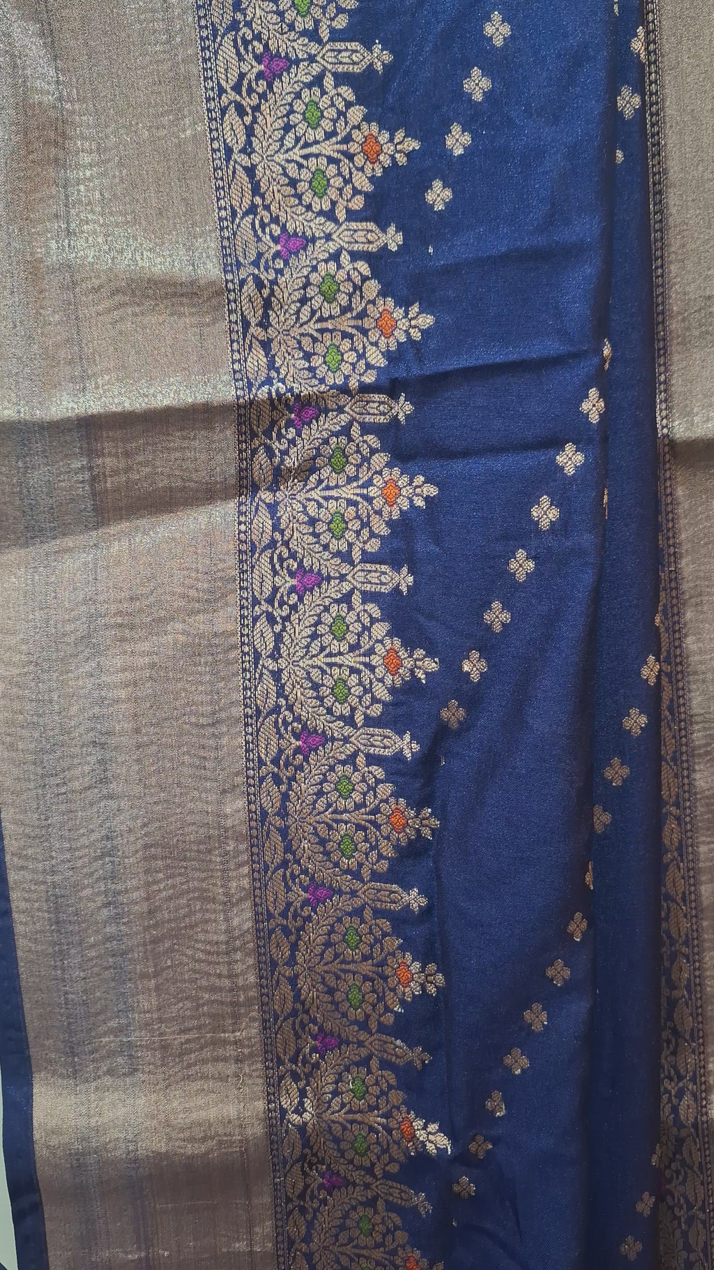 Royal blue banarasi silk saree