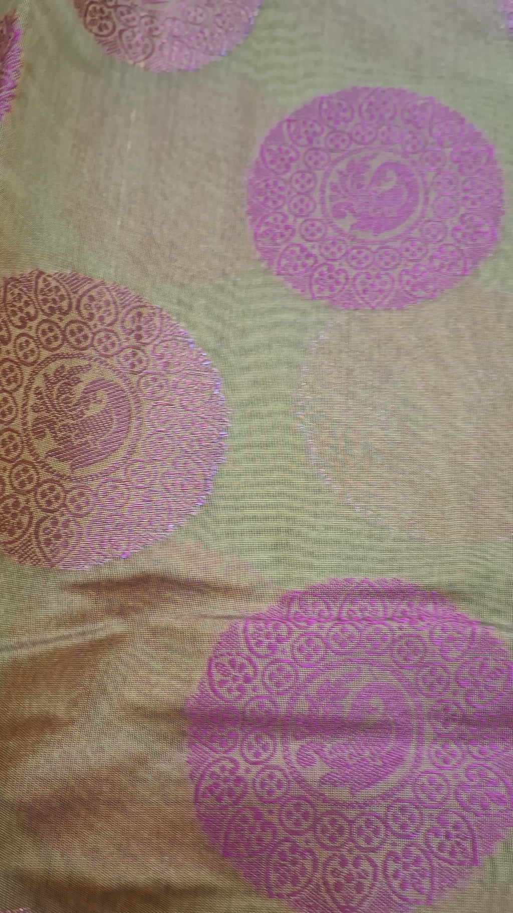 Olive yellow Gola Buta cotton silk Banarasi saree